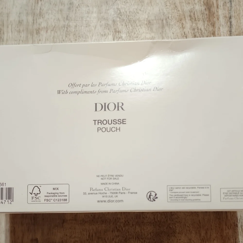 Dior Soft Black Cosmetic Pouch With Gold Accents